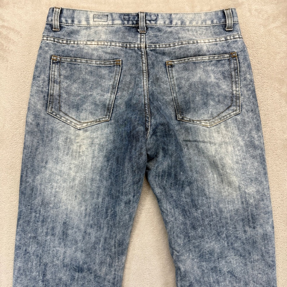 pd&c Jeans Mens 34x32 Blue Slim Straight Acid Wash Denim Stretch Streetwear‎ - Picture 6 of 11